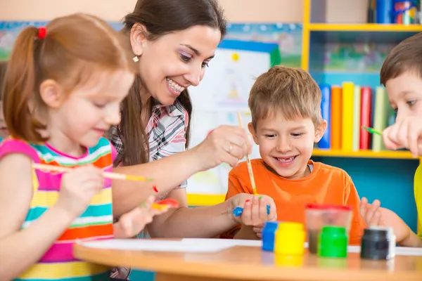 Children playing with educational toys